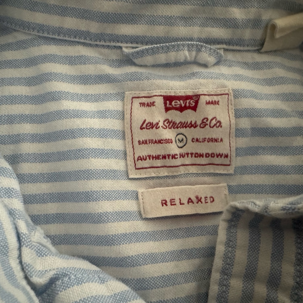 Levi's Men's Blue Striped Casual Button Down Shirt